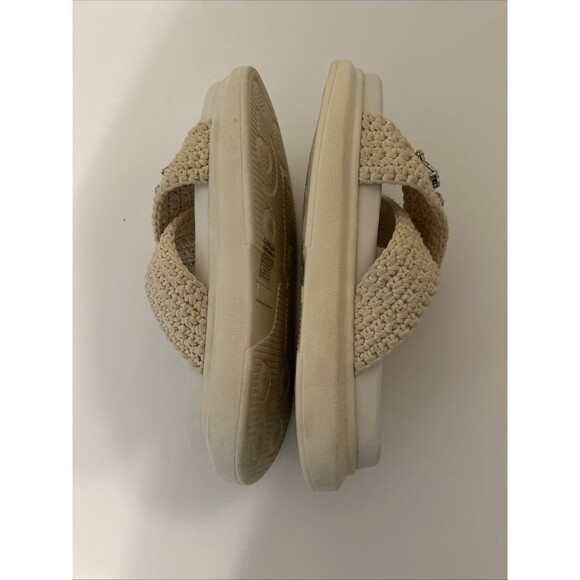 Nila & Nila Woven Rhinestone Platform Slide Sandals W Size EU 39  US 8 Offwhite - Picture 4 of 9